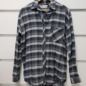 Aritzia Blue & Grey Plaid Button Up